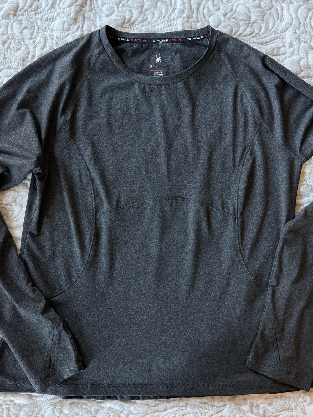 Spyder Active Charcoal Gray Performance Crew